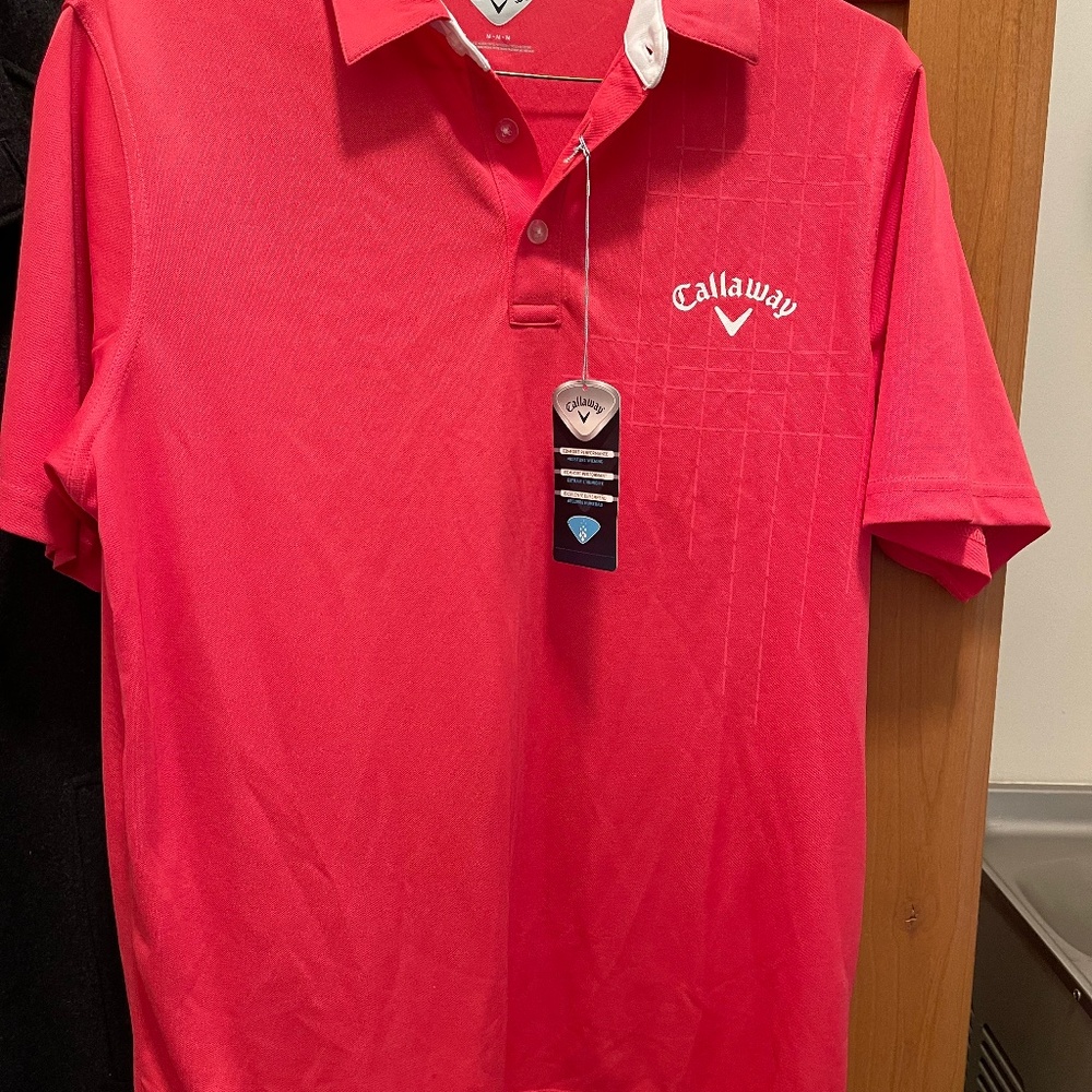 Bright Orange Men's Callaway Golf Shirt Medium New
